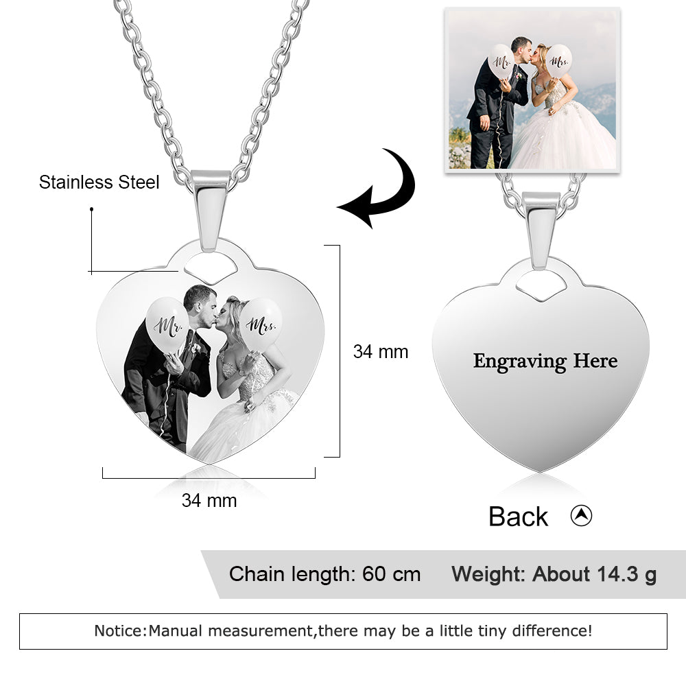 Personalized Stainless Steal Photo Necklace