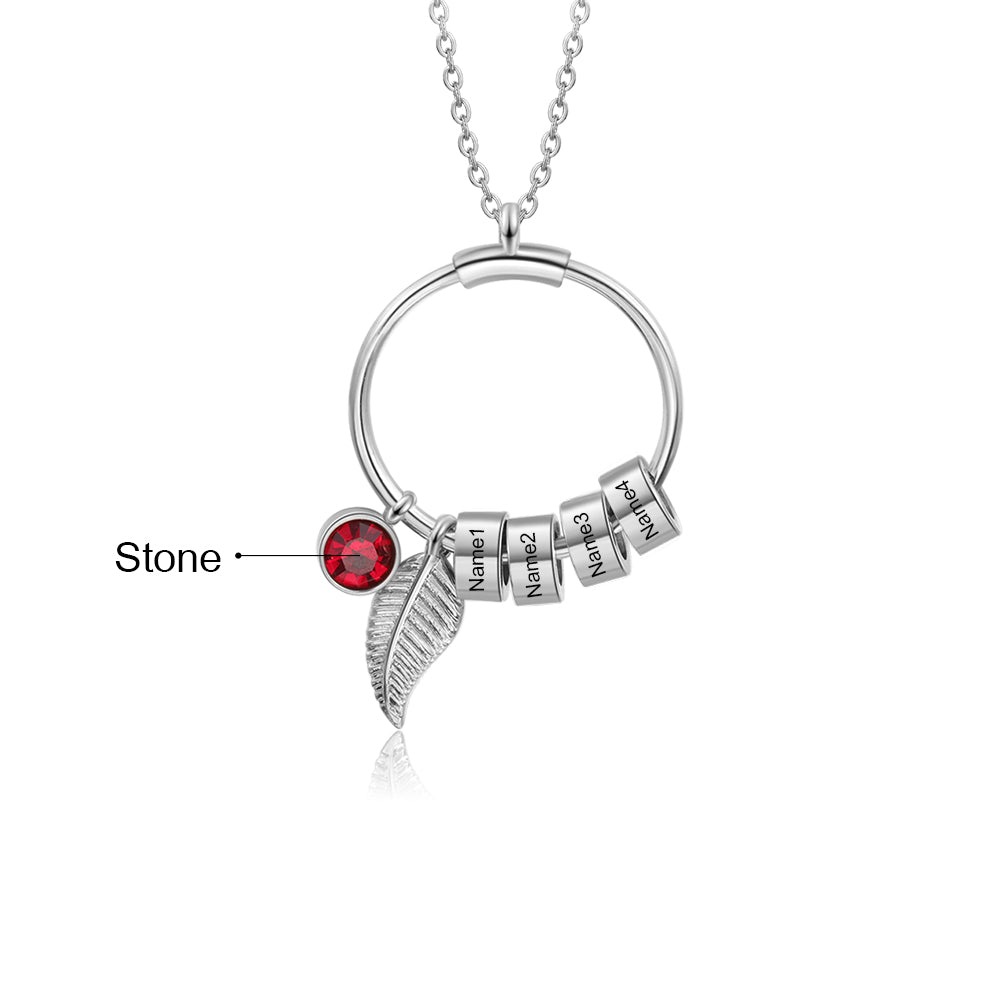Personalized Stainless Steel Leaf Necklace