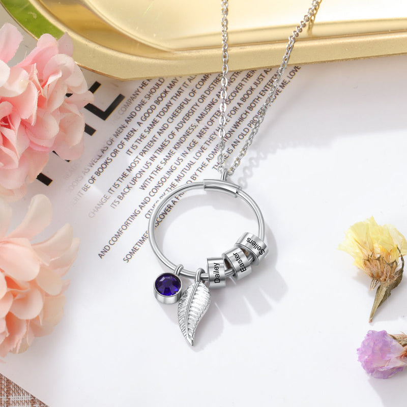 Personalized Stainless Steel Leaf Necklace