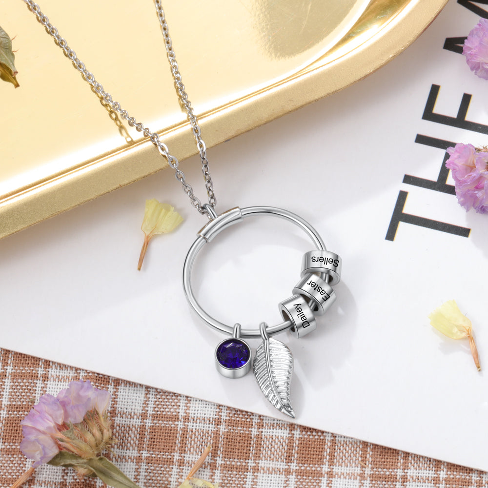 Personalized Stainless Steel Leaf Necklace