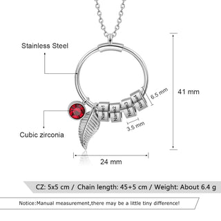 Personalized Stainless Steel Leaf Necklace