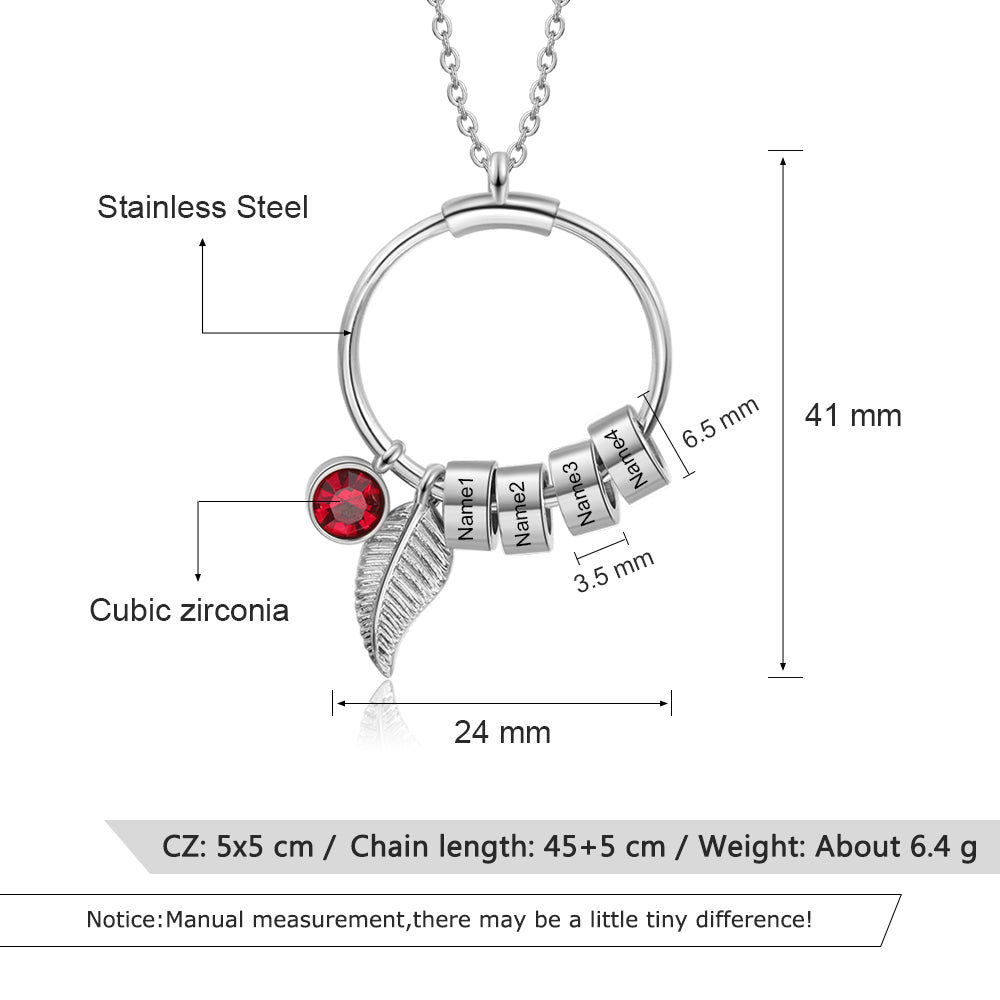 Personalized Stainless Steel Leaf Necklace