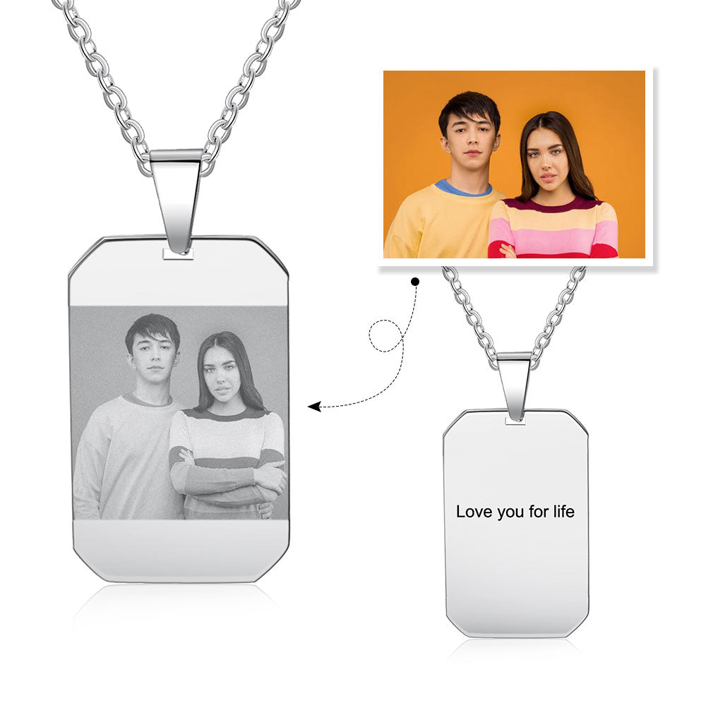 Custom Stainless Steal Photo Necklace