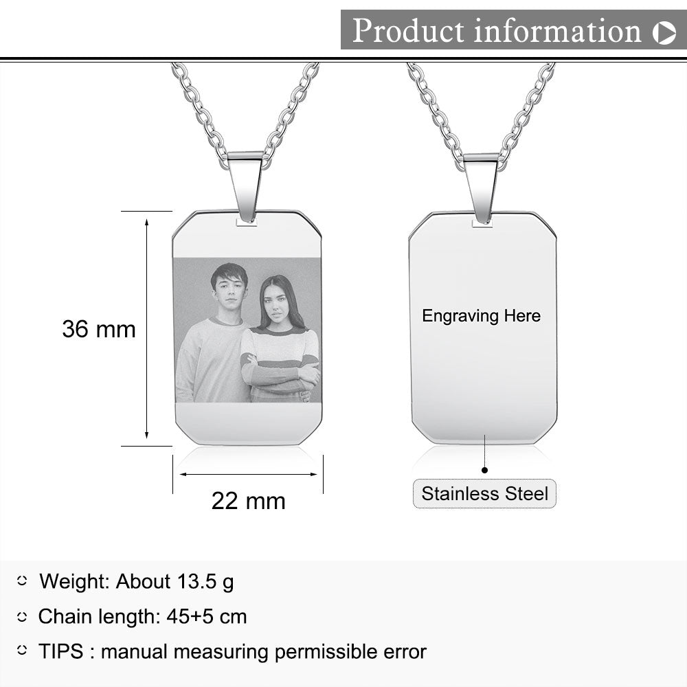 Custom Stainless Steal Photo Necklace