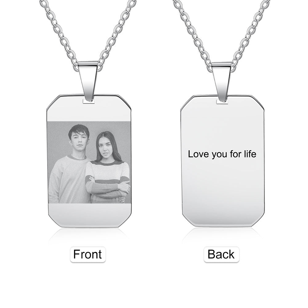 Custom Stainless Steal Photo Necklace