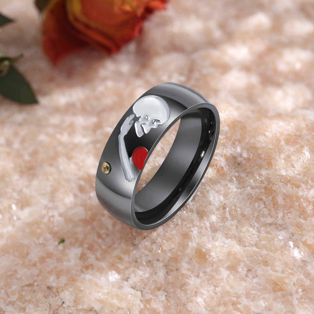 Stainless Steel Skull Couple Ring