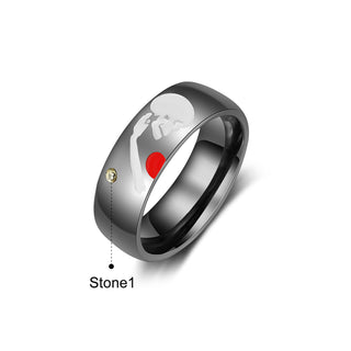 Stainless Steel Skull Couple Ring