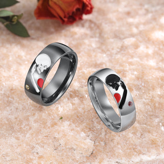 Stainless Steel Skull Couple Ring