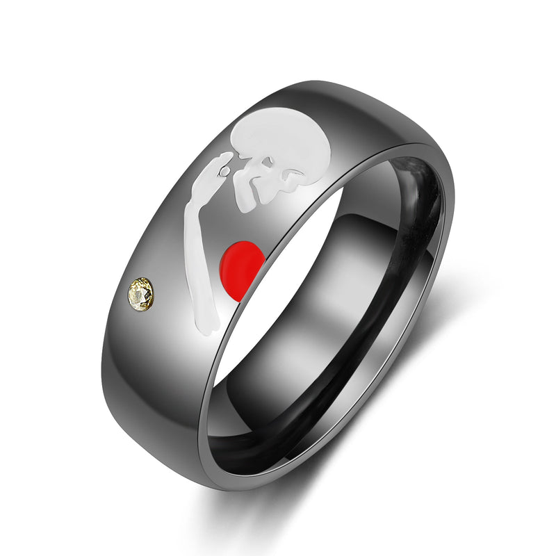 Stainless Steel Skull Couple Ring