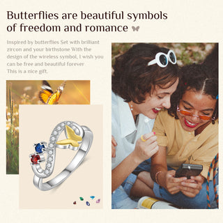 Rhodium Plated Butterfly Ring