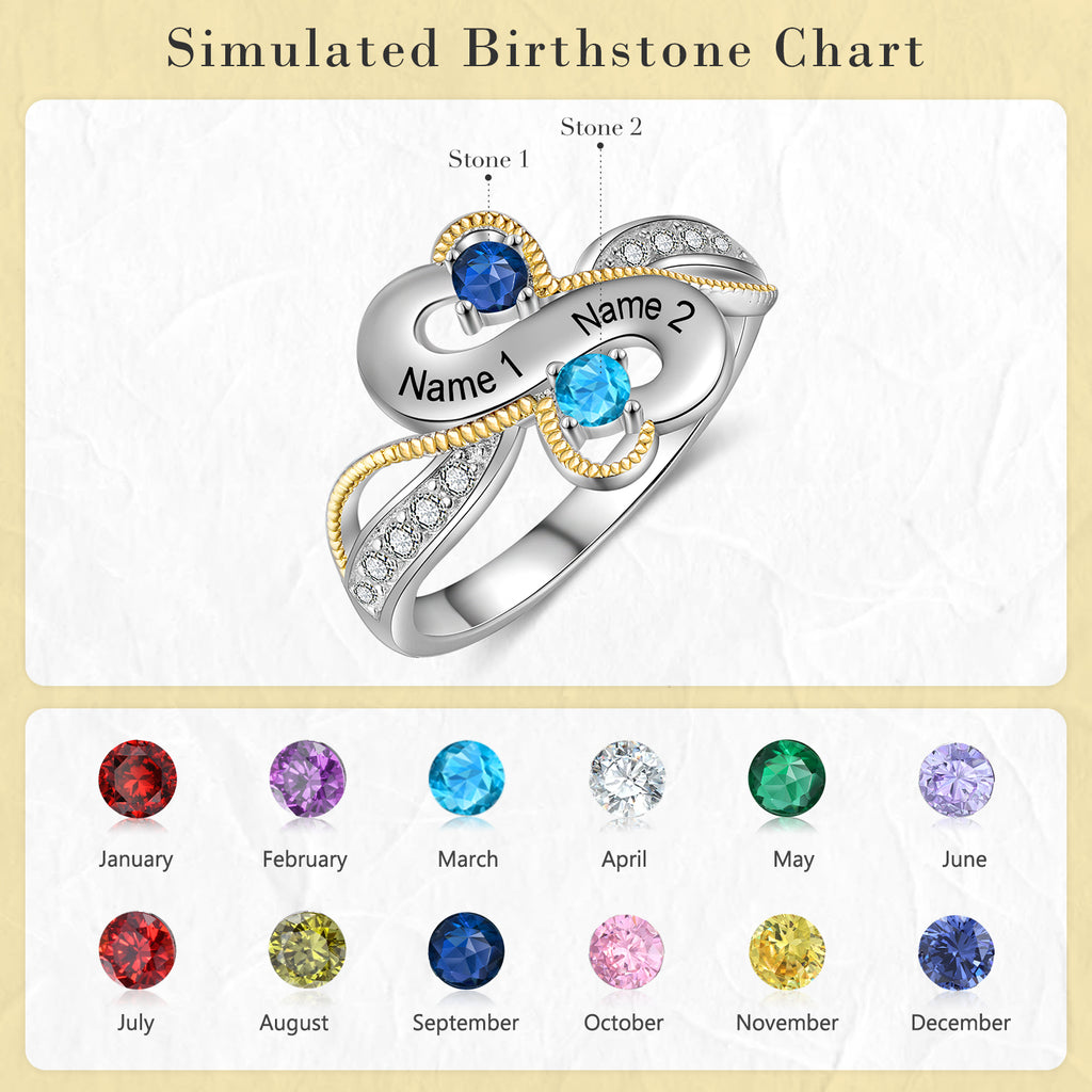 Personalized Rhodium Plated Infinity Ring