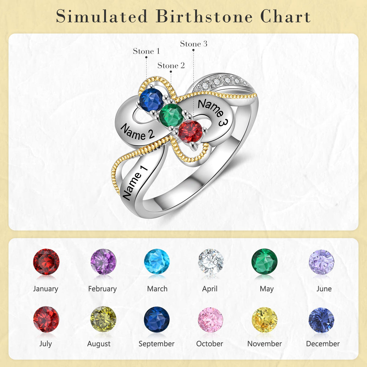 Personalized Rhodium Plated Infinity Ring