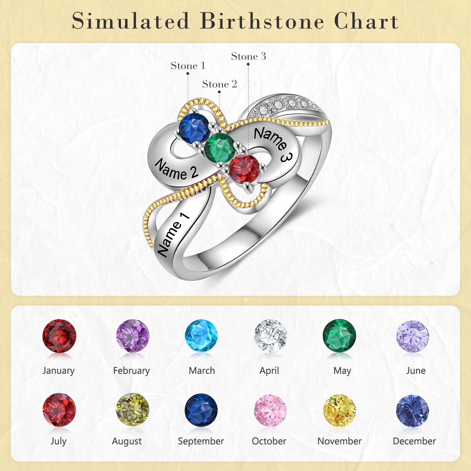 Personalized Rhodium Plated Infinity Ring