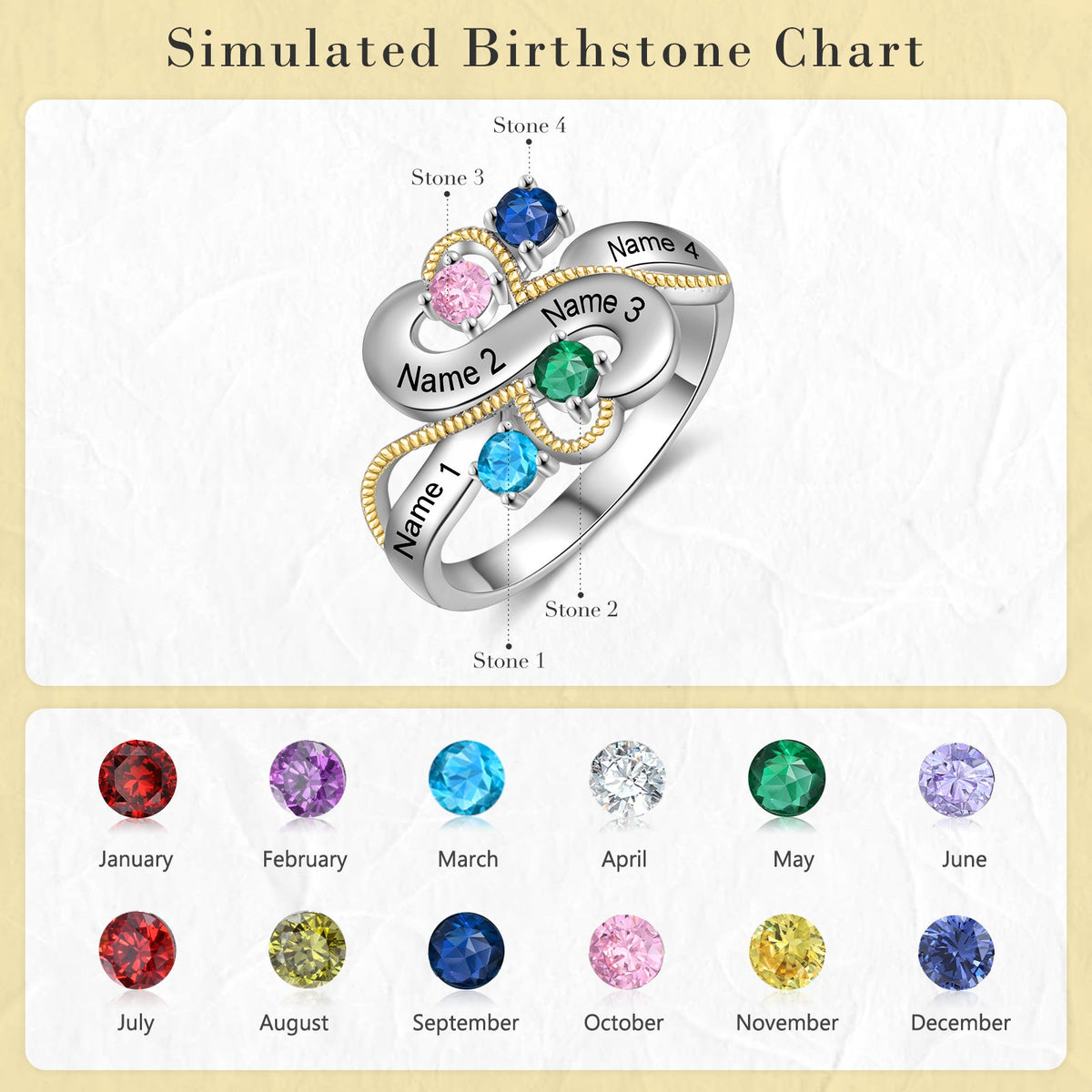 Personalized Rhodium Plated Infinity Ring