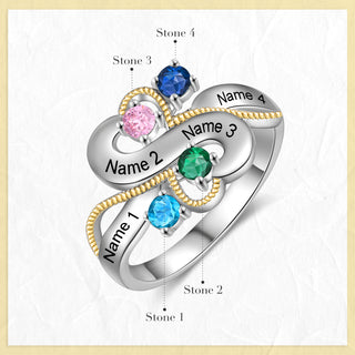 Personalized Rhodium Plated Infinity Ring