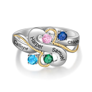 Personalized Rhodium Plated Infinity Ring