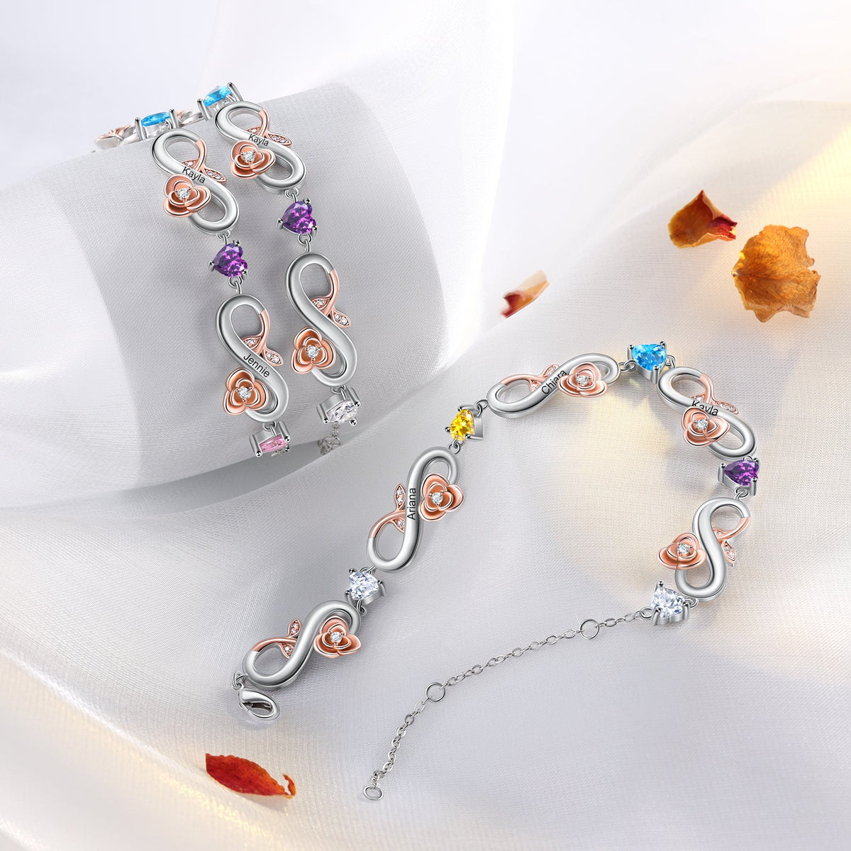 Custom Infinity Flower Bracelet