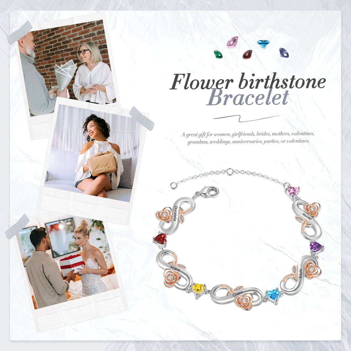 Custom Infinity Flower Bracelet