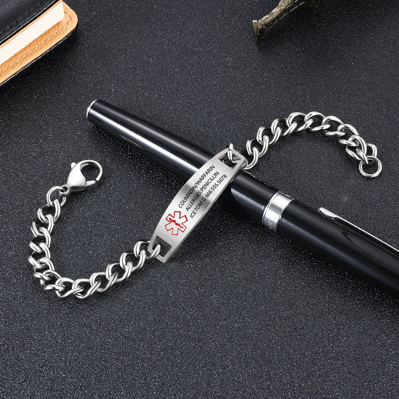 Custom Medical Titanium Steel Bracelet