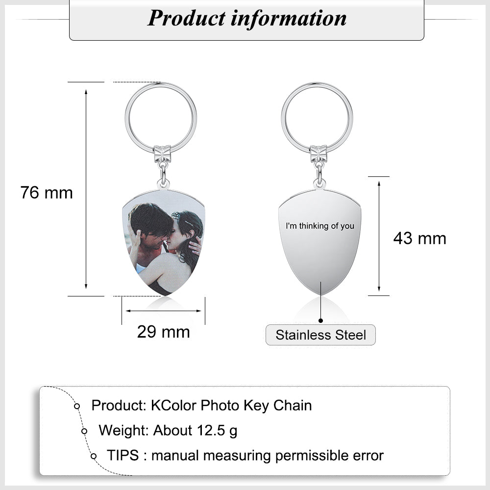 Personalized Stainless Steel Photo Keychain