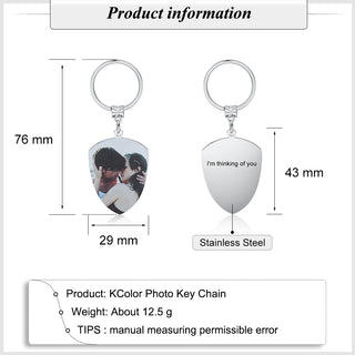 Personalized Stainless Steel Photo Keychain