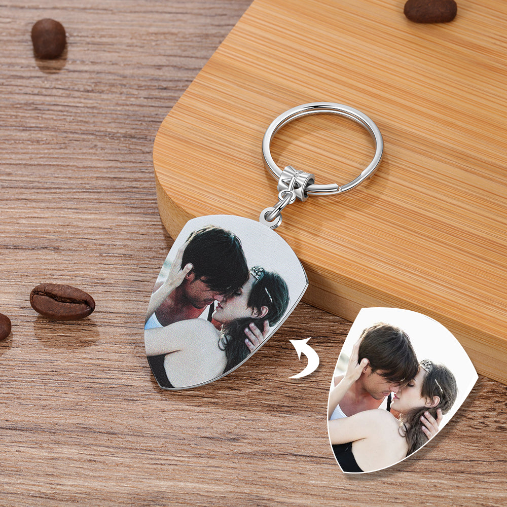 Personalized Stainless Steel Photo Keychain