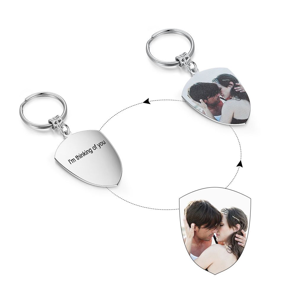 Personalized Stainless Steel Photo Keychain