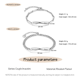 Custom Copper Couple Bracelet