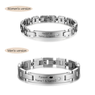 Custom Stainless Steel Couple Bracelet