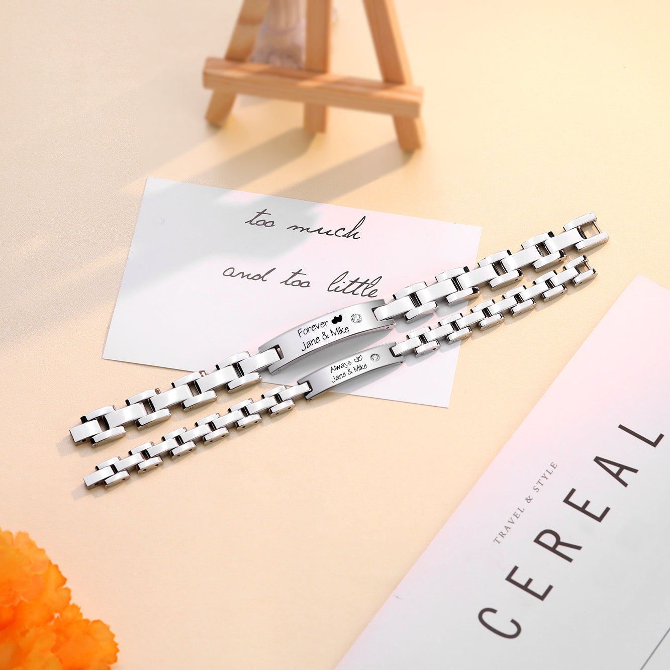 Custom Stainless Steel Couple Bracelet