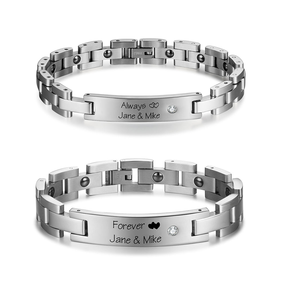 Custom Stainless Steel Couple Bracelet