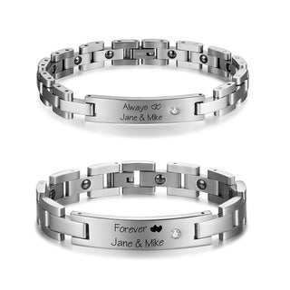 Custom Stainless Steel Couple Bracelet