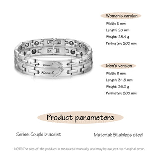 Custom Stainless Steel Couple Bracelet
