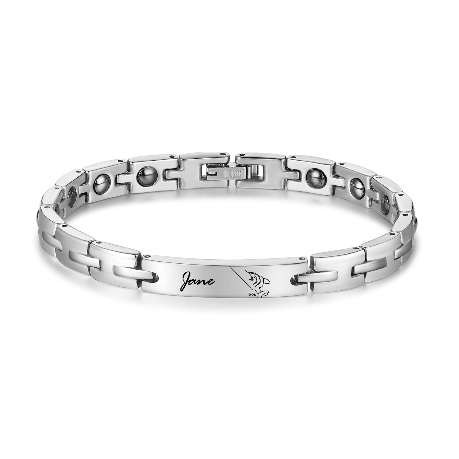 Custom Stainless Steel Couple Bracelet