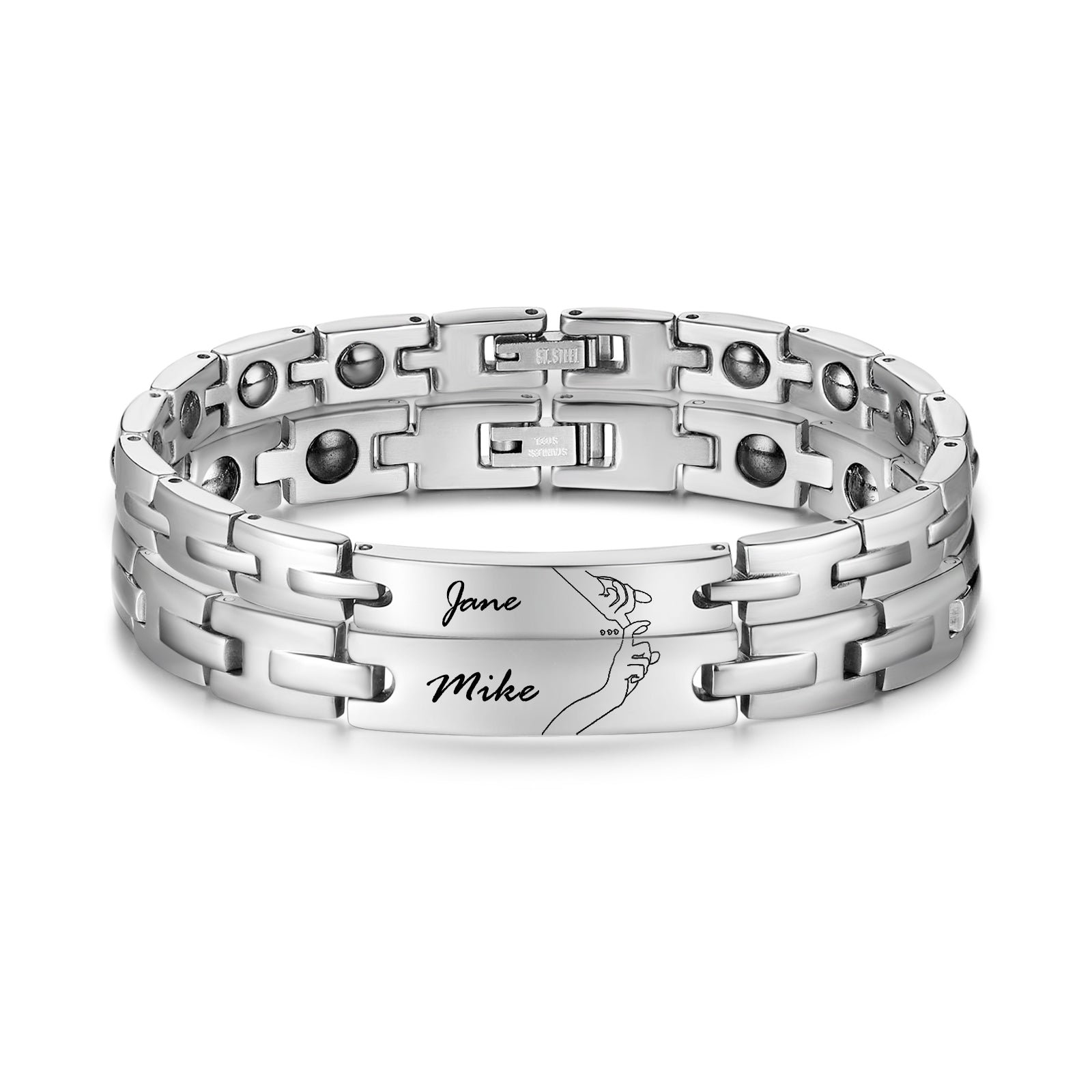 Custom Stainless Steel Couple Bracelet