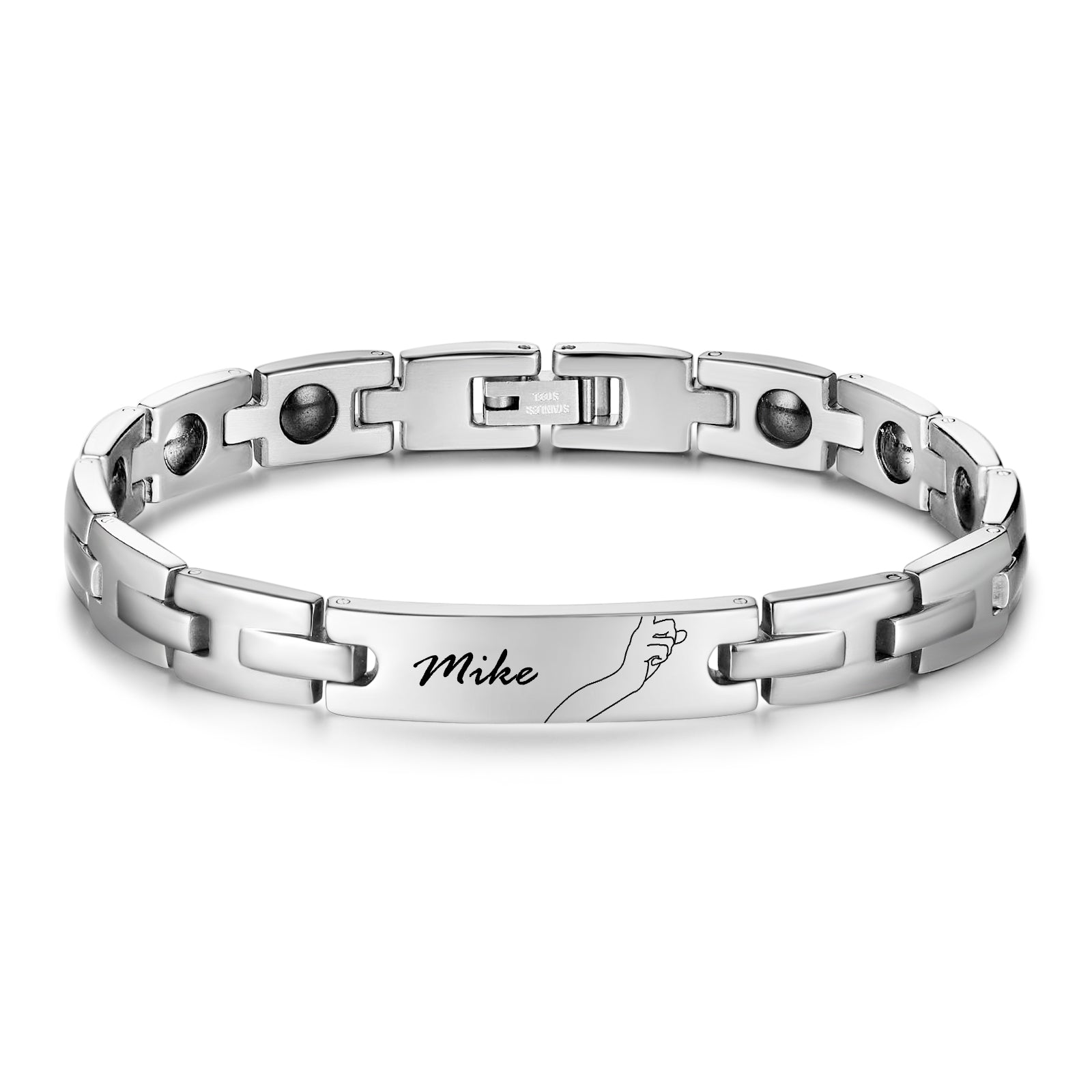 Custom Stainless Steel Couple Bracelet