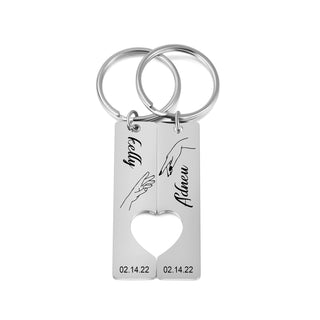 Custom Stainless Steel Couple Keychain
