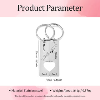 Custom Stainless Steel Couple Keychain