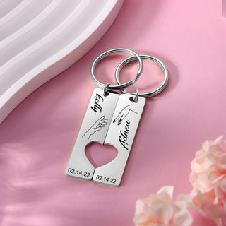 Custom Stainless Steel Couple Keychain