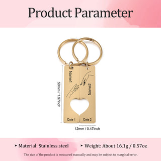 Custom Stainless Steel Couple Keychain
