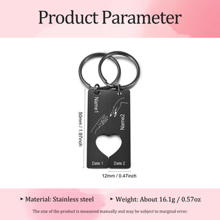 Custom Stainless Steel Couple Keychain