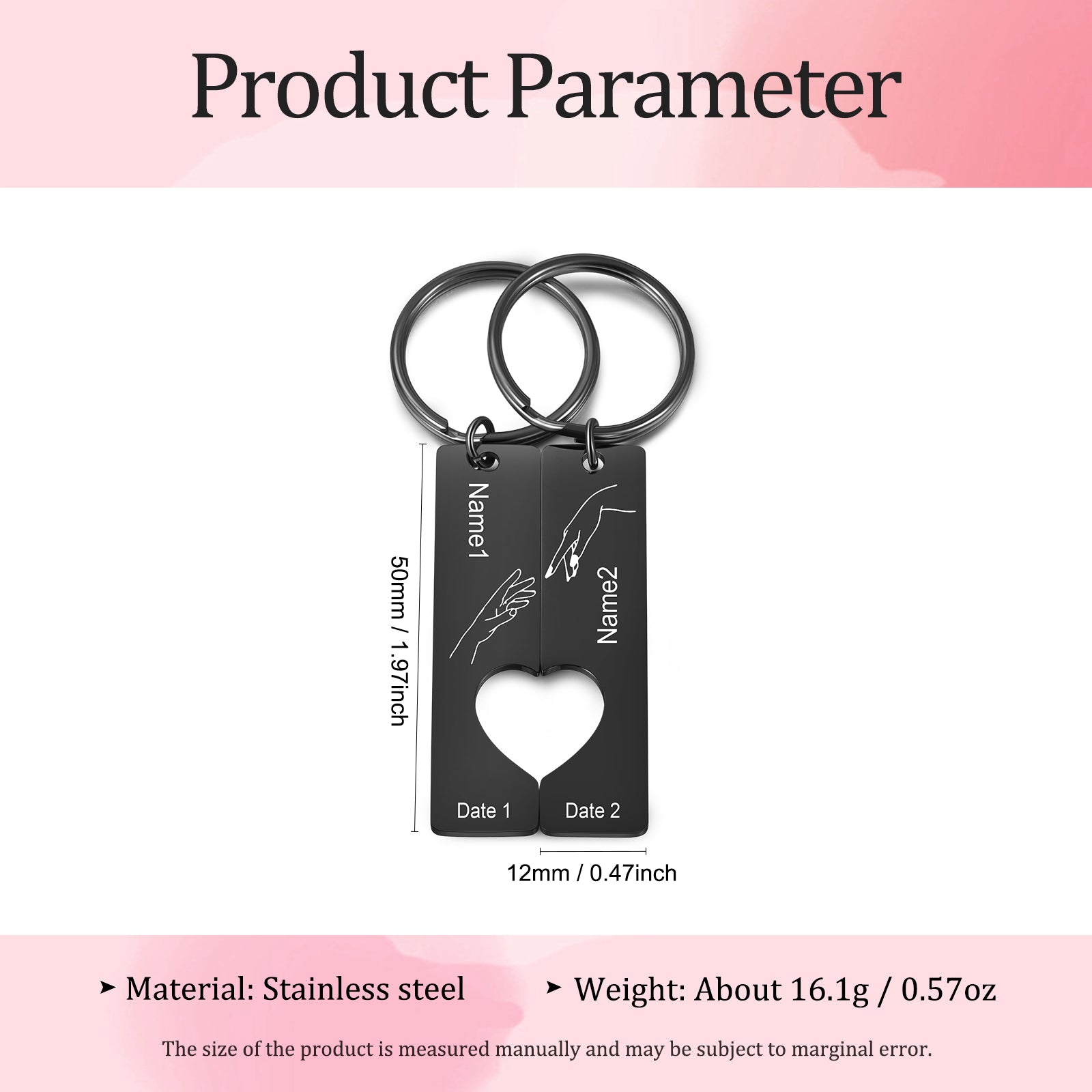 Custom Stainless Steel Couple Keychain