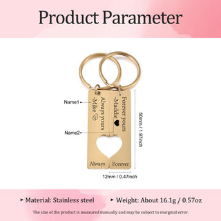 Custom Stainless Steel Couple Keychain
