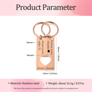 Custom Stainless Steel Couple Keychain