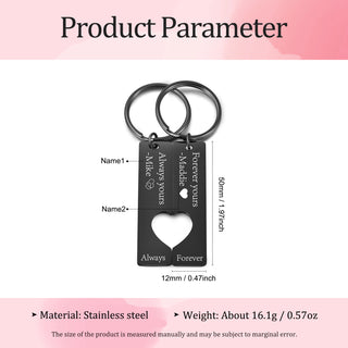Custom Stainless Steel Couple Keychain