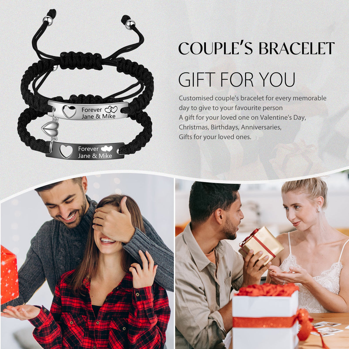Custom Name Couple Bracelet
