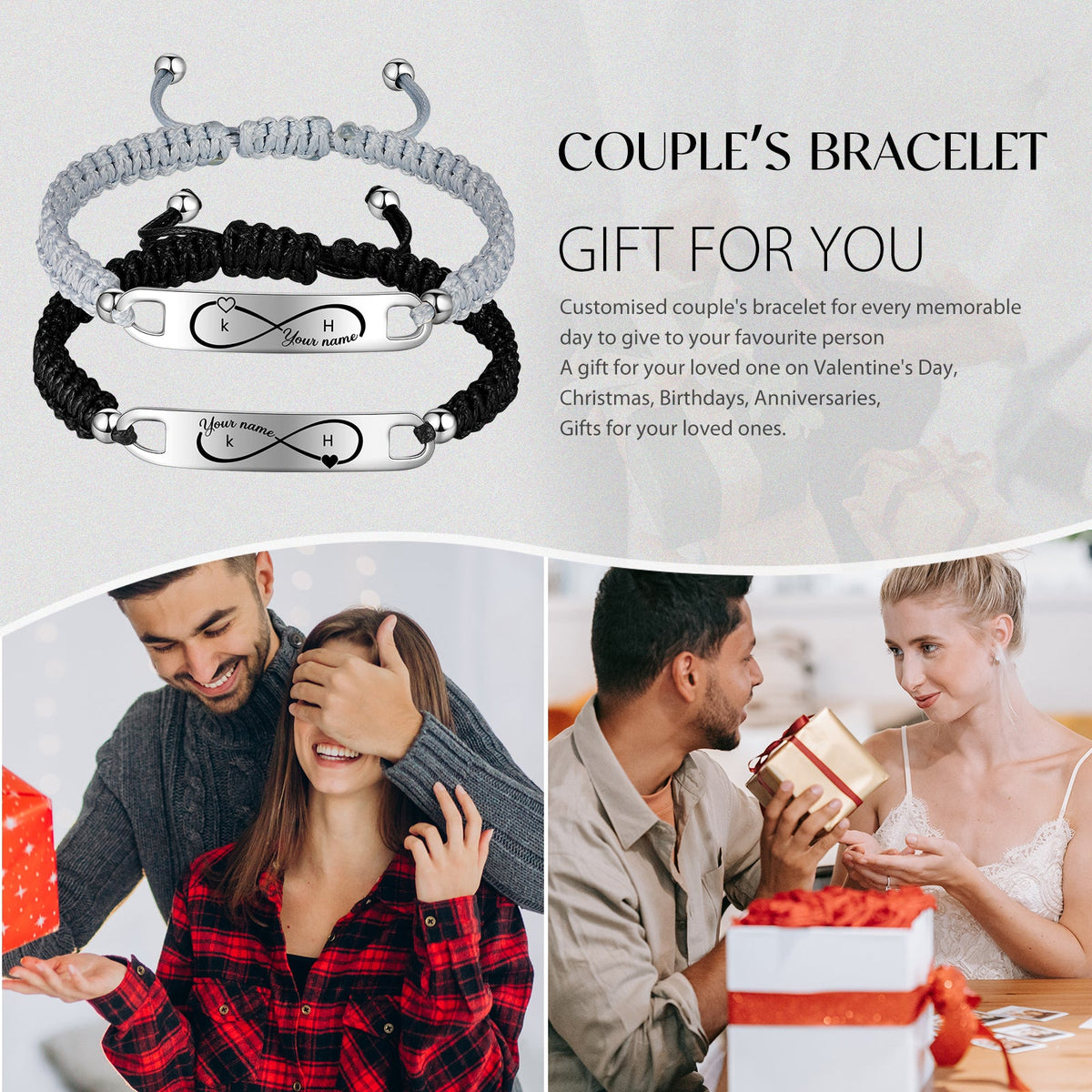 Custom Name Couple Bracelet