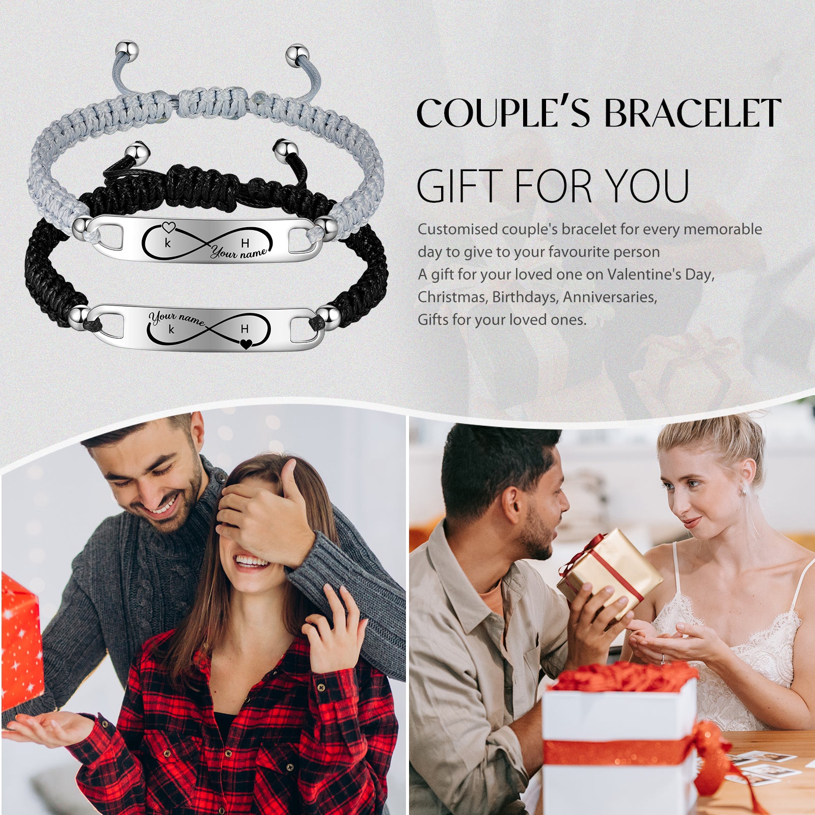 Custom Name Couple Bracelet