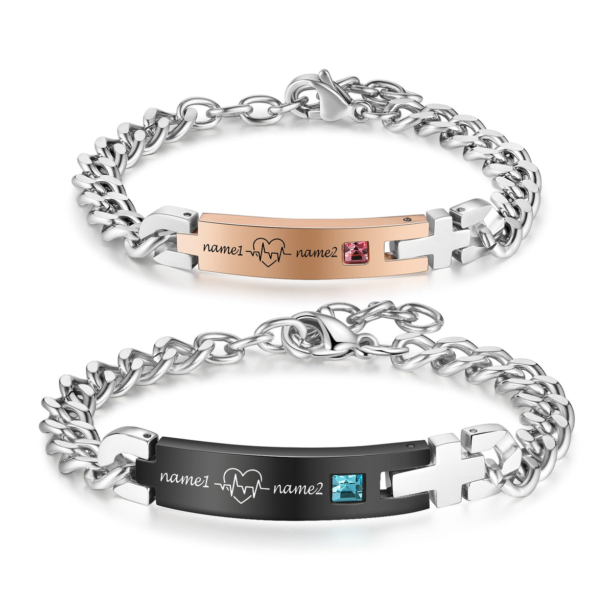 Custom Stainless Steel Couple Bracelet