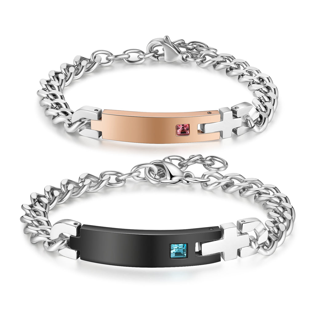 Custom Stainless Steel Couple Bracelet